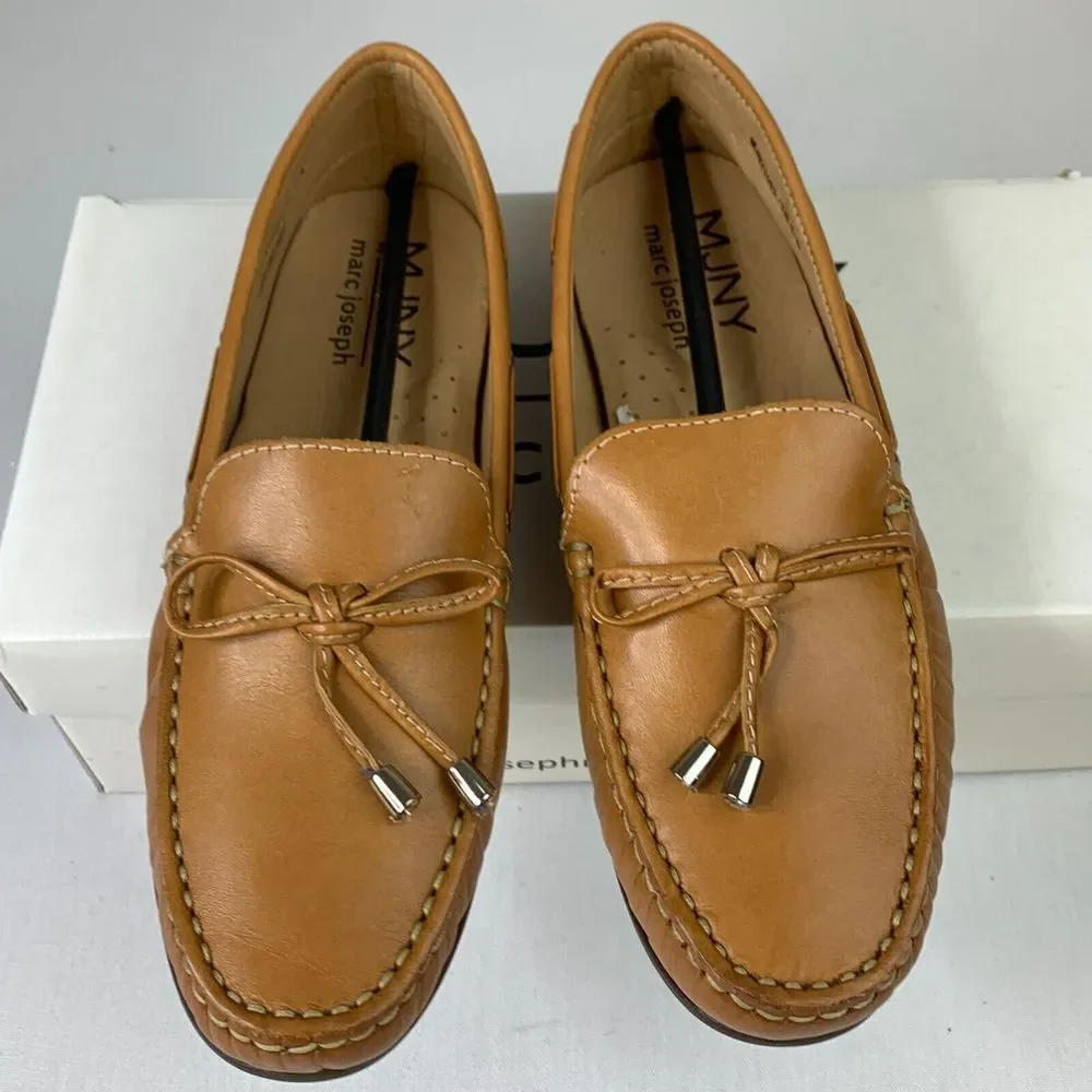 Mark Joseph New York Mens Riverview Loafers Tan Napa Leather Slip‎ On Shoes 6.5